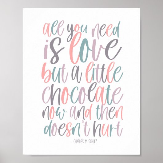 Alles wat je nodig hebt is liefde en chocolade Val Poster (Voorkant)