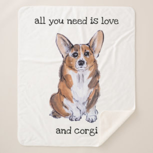 Alles wat je nodig hebt is liefde en corgi sherpa deken