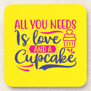 Alles wat je nodig hebt is liefde en cupcake bier onderzetter