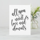 Alles wat je nodig hebt is liefde en donuteert bet kaart (Staand voorkant)
