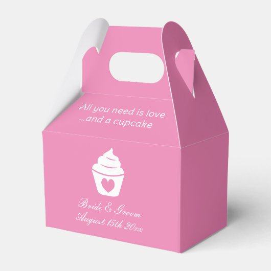 Alles wat je nodig hebt is liefde en een cupcake z bedankdoosjes (Voorkant Zijde)