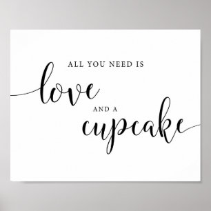 Alles wat je nodig hebt is liefde en een gebak poster