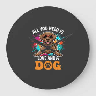 Alles wat je nodig hebt is liefde en een hond graf grote klok