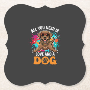Alles wat je nodig hebt is liefde en een hond graf kartonnen onderzetters