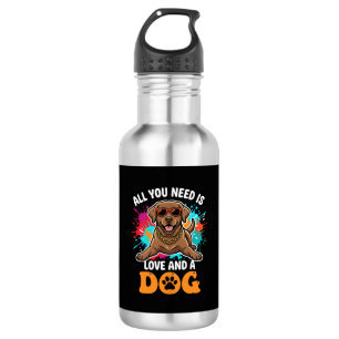 Alles wat je nodig hebt is liefde en een hond Grap Waterfles