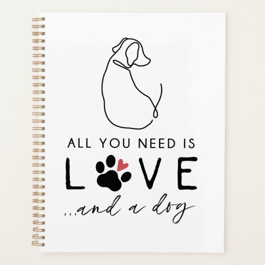 Alles wat je nodig hebt is liefde en een hond planner (Voorkant)