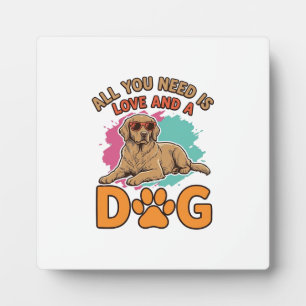 Alles wat je nodig hebt is liefde en een hond Vint Fotoplaat