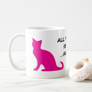 Alles wat je nodig hebt is liefde en een kat grapp koffiemok