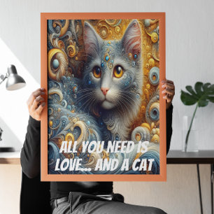 Alles wat je nodig hebt is liefde en een kat poster