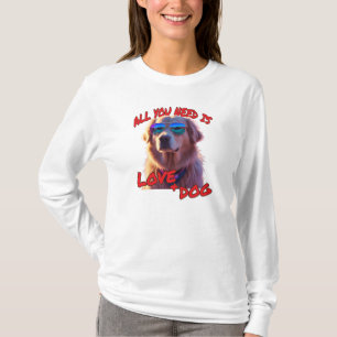 Alles wat je nodig hebt is liefde en hond t-shirt