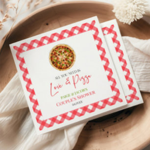 Alles wat je nodig hebt is Liefde en Pizza Koppels Servet