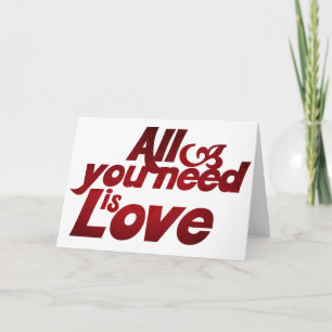 Alles wat je nodig hebt is liefde feestdagen kaart