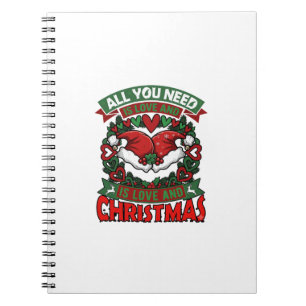 Alles wat je nodig hebt is liefde Kerstmis Kerstma Notitieboek