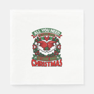 Alles wat je nodig hebt is liefde Kerstmis Kerstma Servet