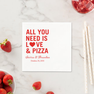 Alles wat je nodig hebt is liefde & pizza Moderne  Servet