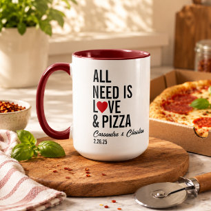 Alles wat je nodig hebt is Liefde & Pizzadoekjes Mok