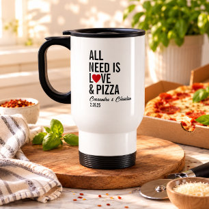 Alles wat je nodig hebt is Liefde & Pizzadoekjes   Reisbeker