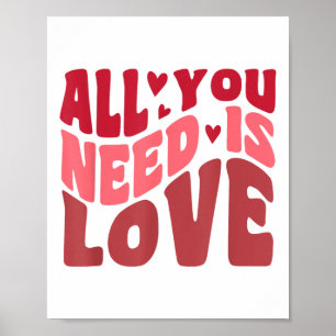 Alles wat je nodig hebt is liefde retro stijl Vale Poster