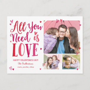 Alles wat je nodig hebt is liefde Valentijnsdag Br Feestdagenkaart