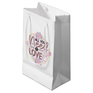 Alles wat je nodig hebt is liefde verlovingsfeest klein cadeauzakje