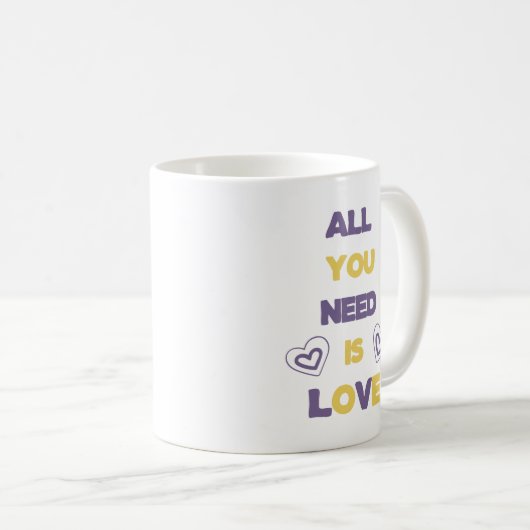 Alles wat je nodig hebt is Love Coffee Mok (Voorkant rechts)