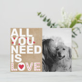 Alles wat je nodig hebt is Love Custom Photo Colla Feestdagenkaart (Staand voorkant)