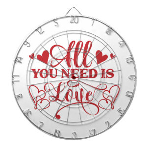 Alles wat je nodig hebt is Love Typography Dart Bo Dartbord