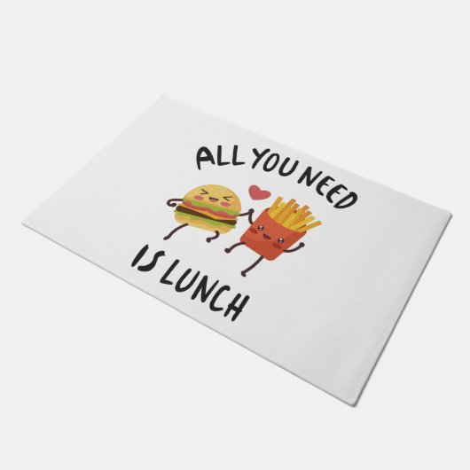 Alles wat je nodig hebt is lunch deurmat (Schuin)
