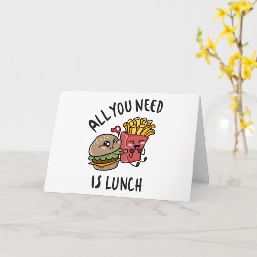 Alles wat je nodig hebt is lunch kaart (Gele Bloem)