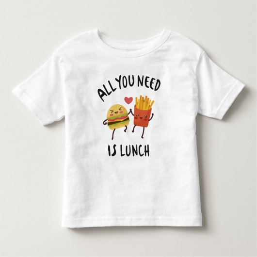 Alles wat je nodig hebt is lunch kinder shirts (Voorkant)