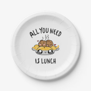 Alles wat je nodig hebt is lunch papieren bordje