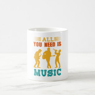 Alles wat je nodig hebt is muziek koffiemok