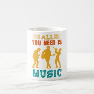 Alles wat je nodig hebt is muziek koffiemok