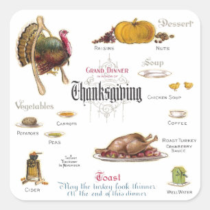 Alles wat je nodig hebt voor een Thanksgiving fees Vierkante Sticker