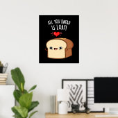 Alles wat je weet is Loaf Funny Bread Donk BG Poster (Thuiskantoor)