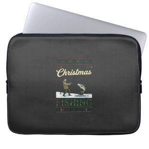 Alles Wat Kerst Is Vissen Visser Vis Sneeuwvlok Laptop Sleeve