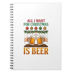 Alles wat kerst wil is bier proostende mokken orna notitieboek