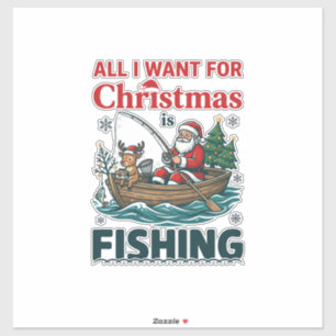 Alles wat kerst wil is vissen Kerstman rendier boo Sticker