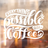 Alles wat mogelijk is met koffievensterkoeling raamsticker (Vel 2)