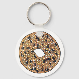 Alles wat Poppy Sesame Seed Bagel Breakfast Food Sleutelhanger