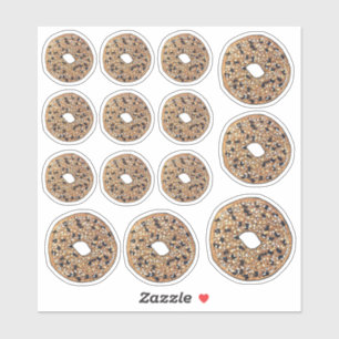 Alles wat Poppy Sesame Seed Bagel Breakfast Food Sticker