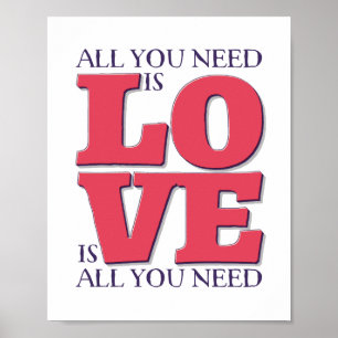 Alles wat u nodig hebt is het Poster Liefde Quote