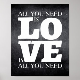 Alles wat u nodig hebt is het Poster Liefde Quote