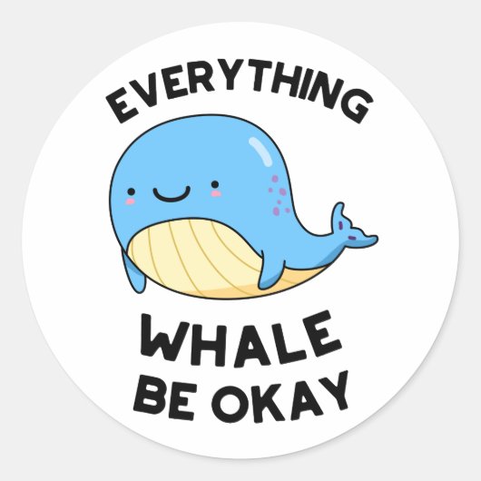 Alles wat walvis is goed ronde sticker (Voorkant)