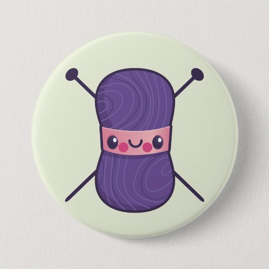 alles wat we breien is liefde ronde button 7,6 cm (Voorkant)