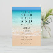 Alles wat we nodig hebben is liefde en het strand  kaart (Staand voorkant)