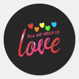 Alles wat we nodig hebben is liefde Rainbow Heart  Ronde Sticker