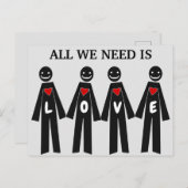 ALLES WAT WE NODIG HEBBEN, IS LOVE Message Briefkaart (Voorkant / Achterkant)