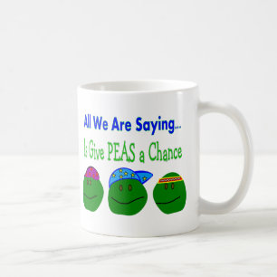 Alles wat we zijn gezegde GEEFT PEAS EEN KANS Koffiemok