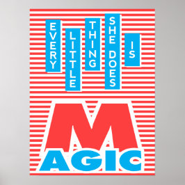 Alles wat ze doet is magisch, typografische kunst poster